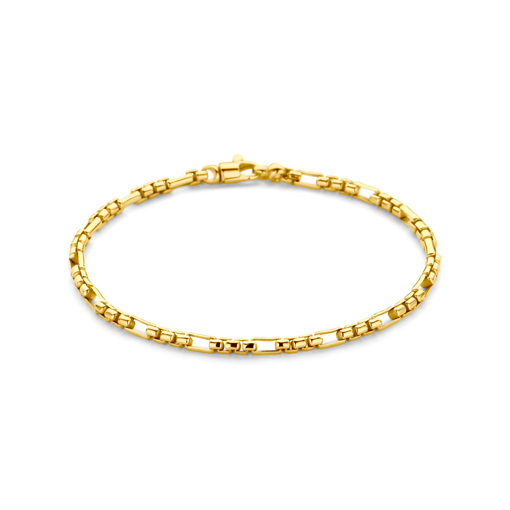 armband massief 3,0 mm 19 cm silgold (geel met zilverkern)