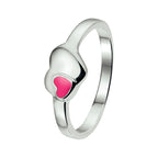 Ring Herz Emaille Silber rhodiniert
