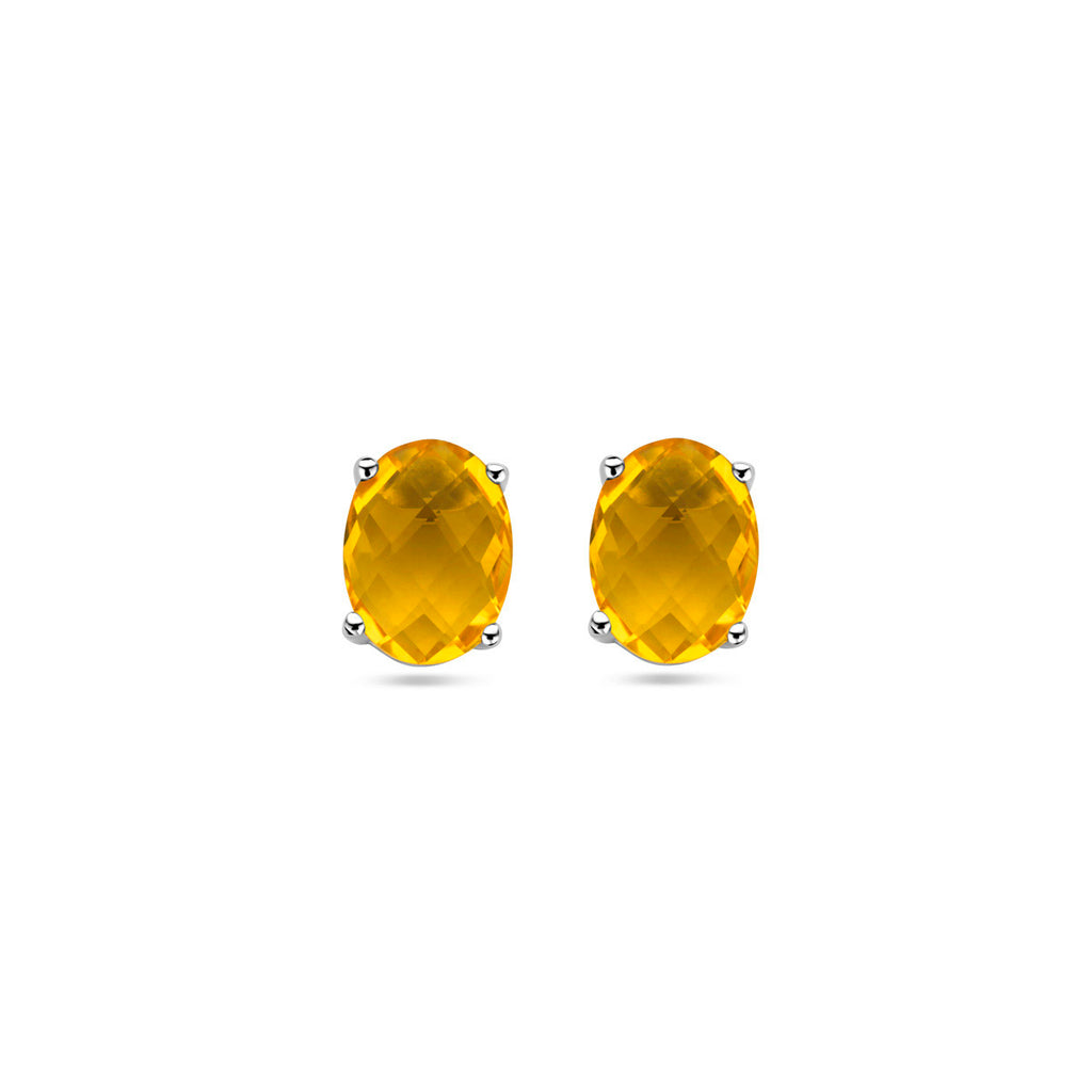 oorknoppen citrien zilver gerhodineerd