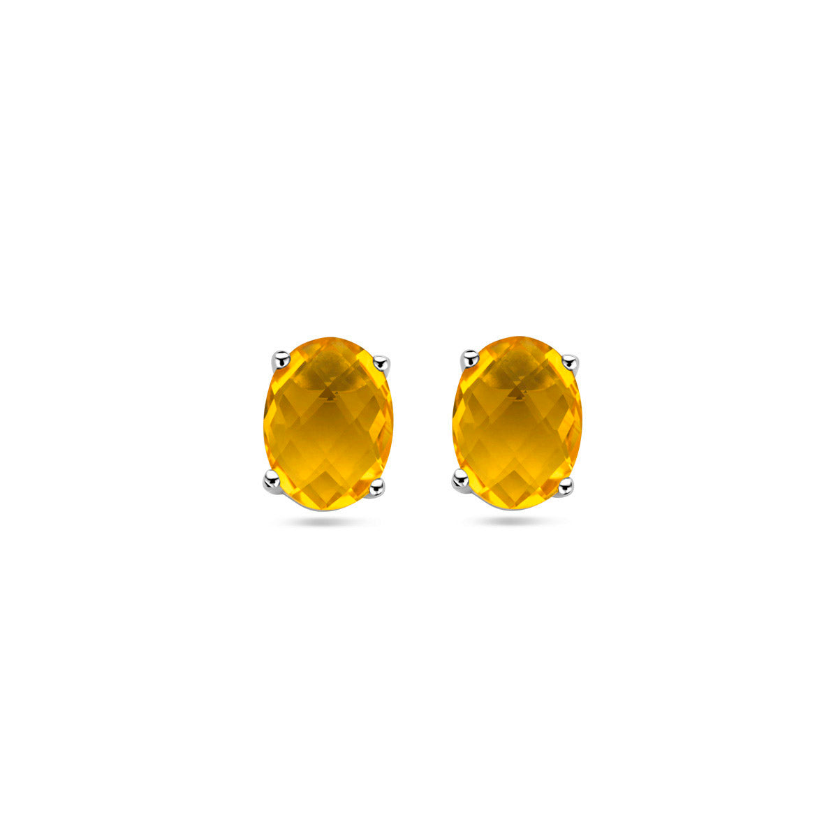 oorknoppen citrien zilver gerhodineerd