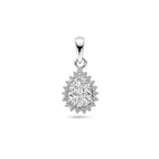 hanger zirkonia halo zilver gerhodineerd