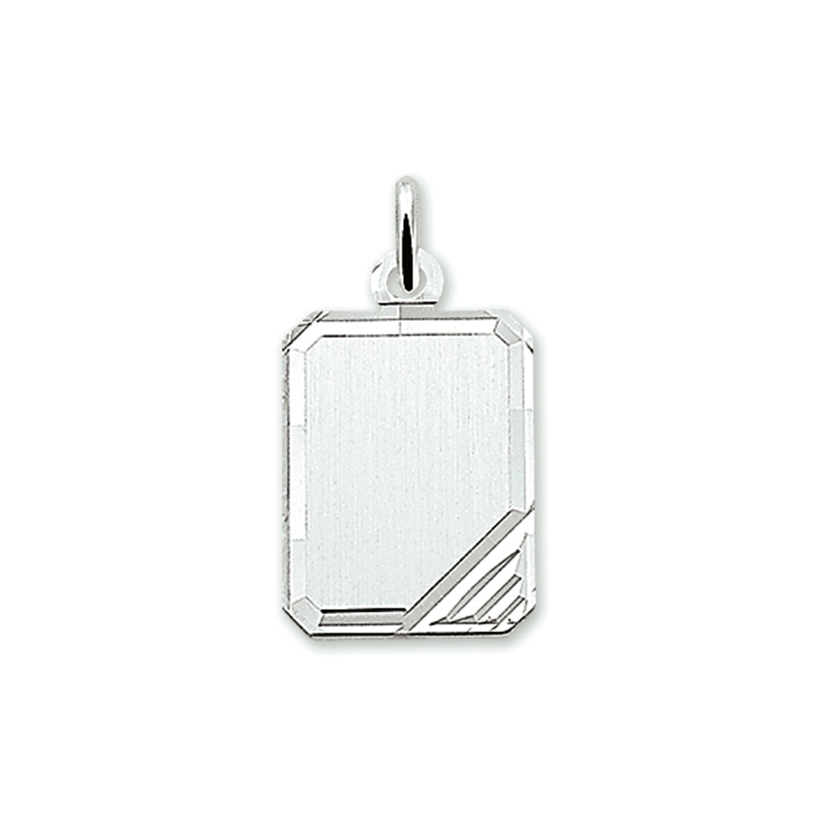 graveerhanger gediamanteerd zilver gerhodineerd - rechthoek