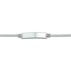 Gravurarmband Gourmet-Kette 4 Seiten geschliffene Platte 4,8 mm Silber weiß