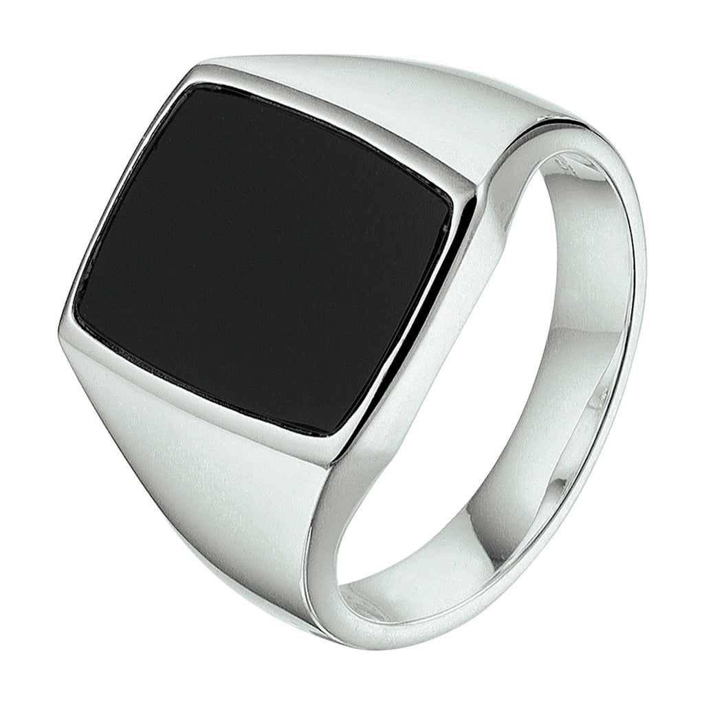 zegelring massief onyx zilver gerhodineerd