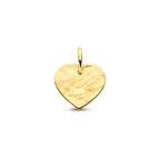 graveerhanger hartje gehamerd 13 mm 14K geelgoud