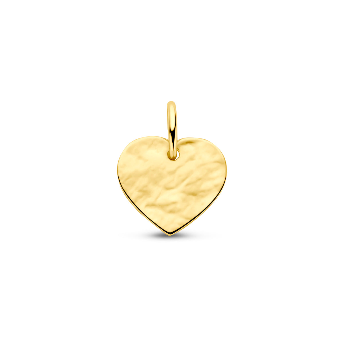 graveerhanger hartje gehamerd 13 mm 14K geelgoud