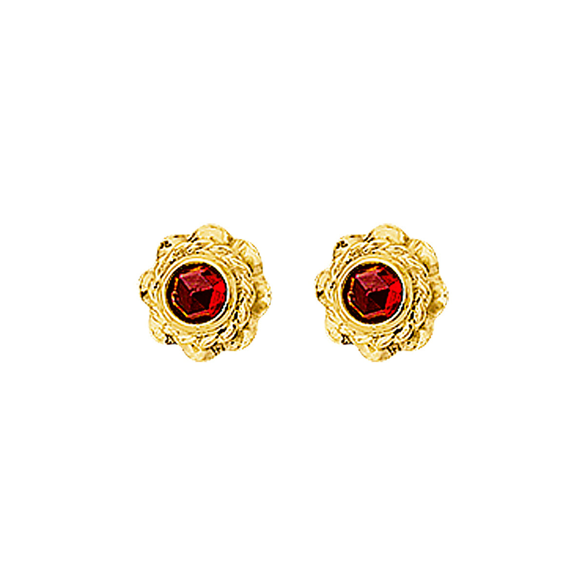 Ohrstecker Granat 14K Gelbgold