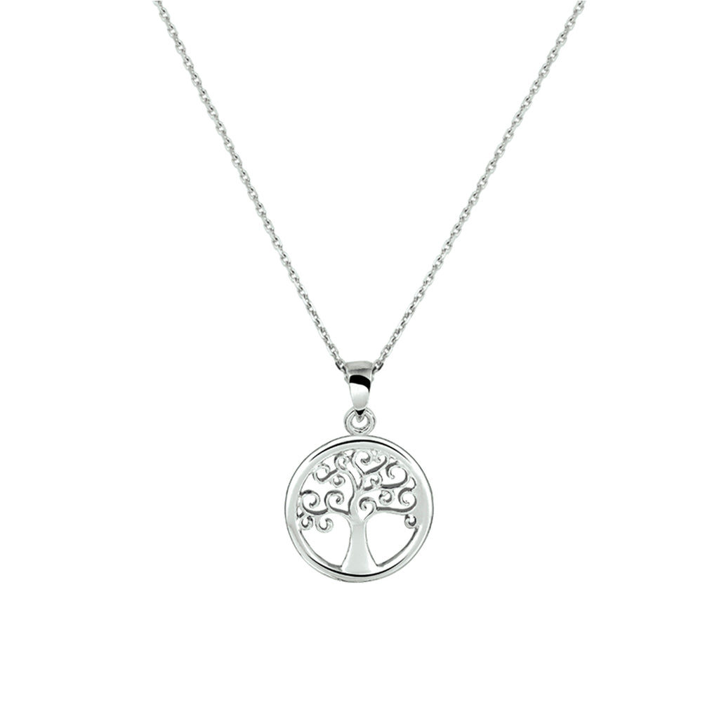 Lebensbaum Halskette 41 + 4 cm Silber rhodiniert