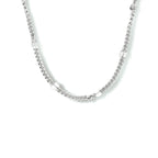 Halskette Gourmette mit Zwischenstück 3,0 mm 40 + 4 cm Silber rhodiniert