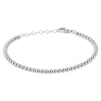 Armband Kugeln 3,0 mm 16 + 3 cm Silber rhodiniert