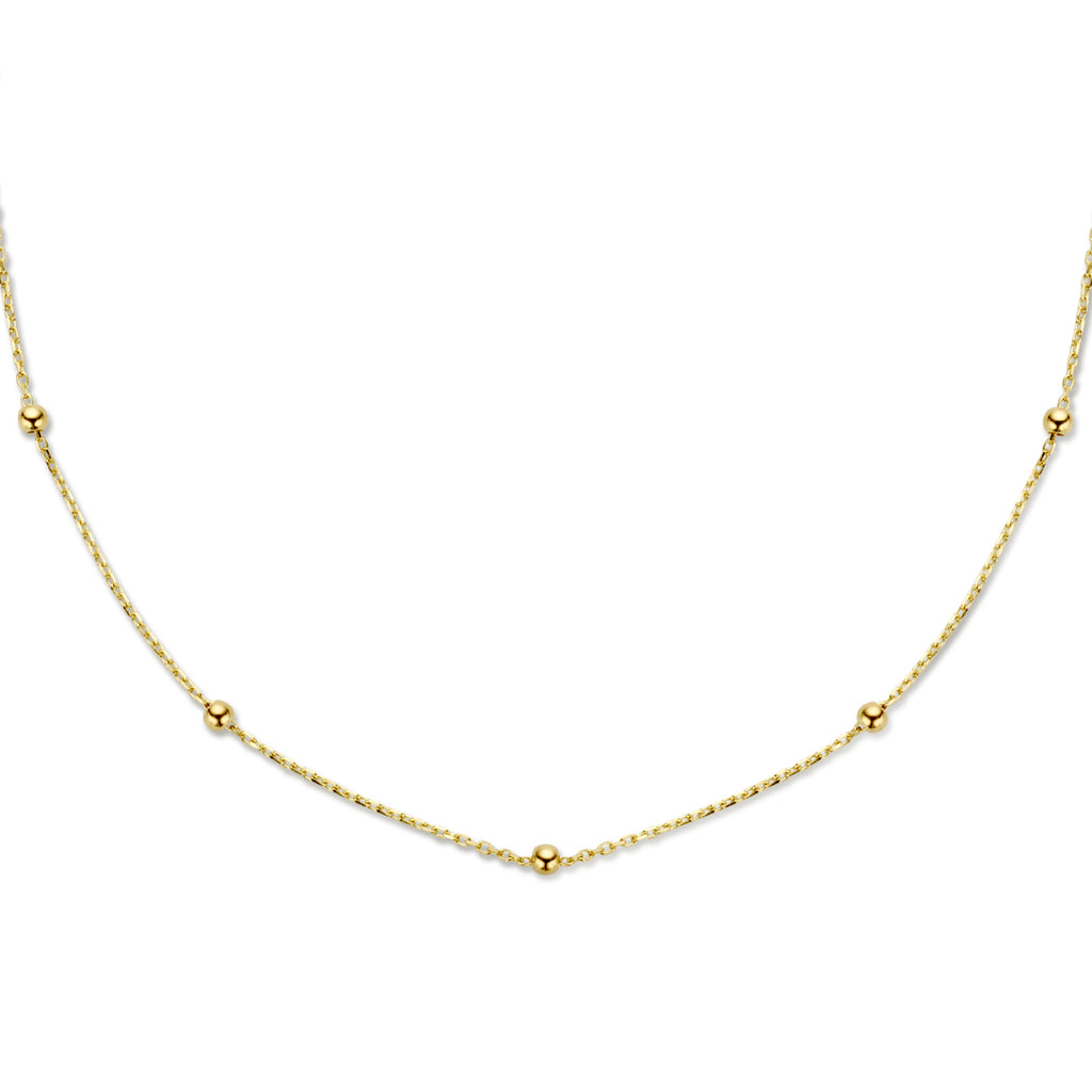 collier bolletjes 2,5 mm 40 - 42 - 44 cm 14K geelgoud - rondje,bolletje,ringetje,draad