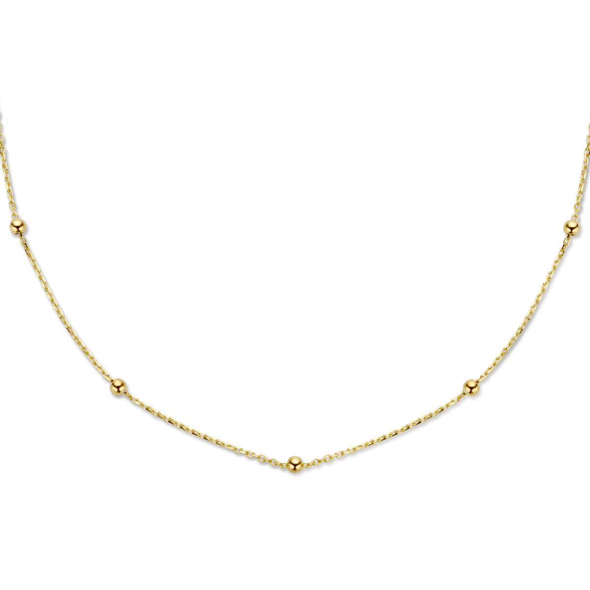 collier bolletjes 2,5 mm 40 - 42 - 44 cm 14K geelgoud - rondje,bolletje,ringetje,draad