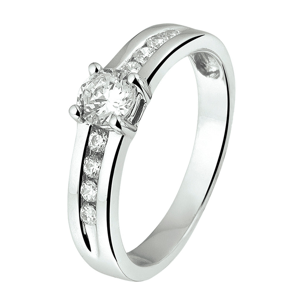 ring zirkonia zilver gerhodineerd