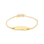 Gravurarmband Gourmet-Kette 4 Seiten geschliffen Platte 5 mm 14K Gelbgold