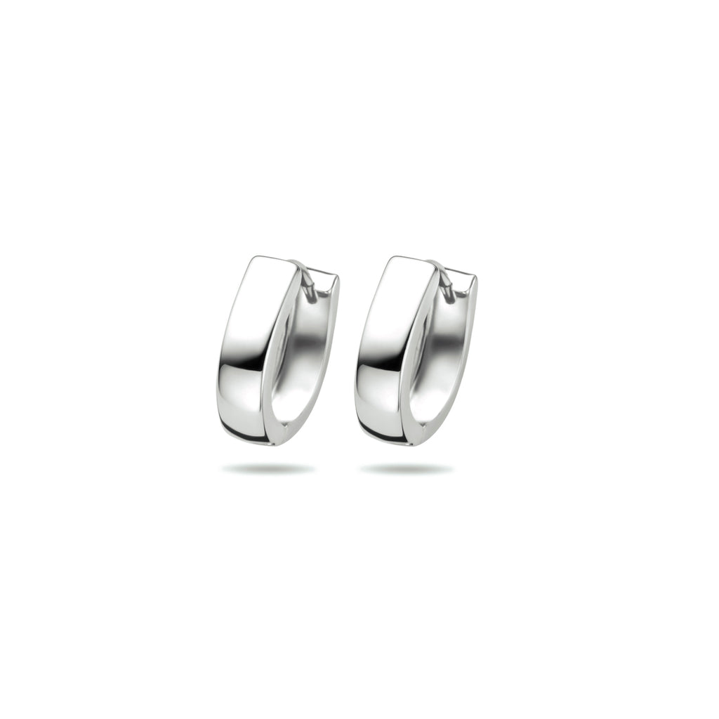 klapoorringen vlak 12 mm 14K witgoud