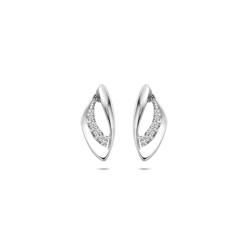 oorknoppen zirkonia 13,7 mm zilver gerhodineerd