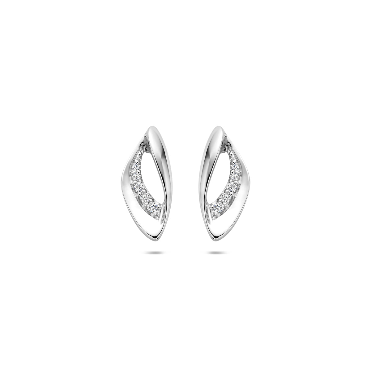 Ohrstecker Zirkonia 13,7 mm Silber rhodiniert