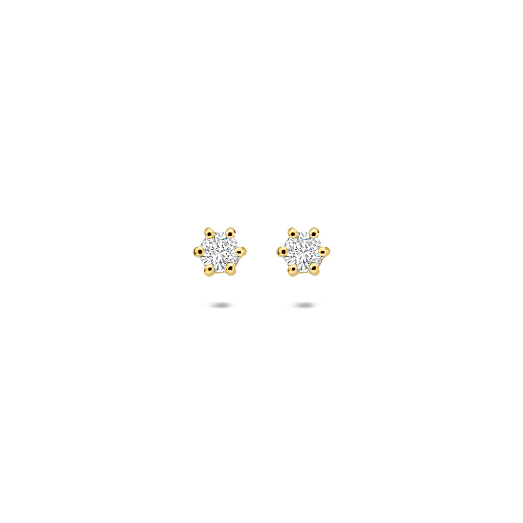 Ohrstecker Lab grown Diamant 0,30ct (2x 0,15ct) G VS 4 mm 14K Gelbgold