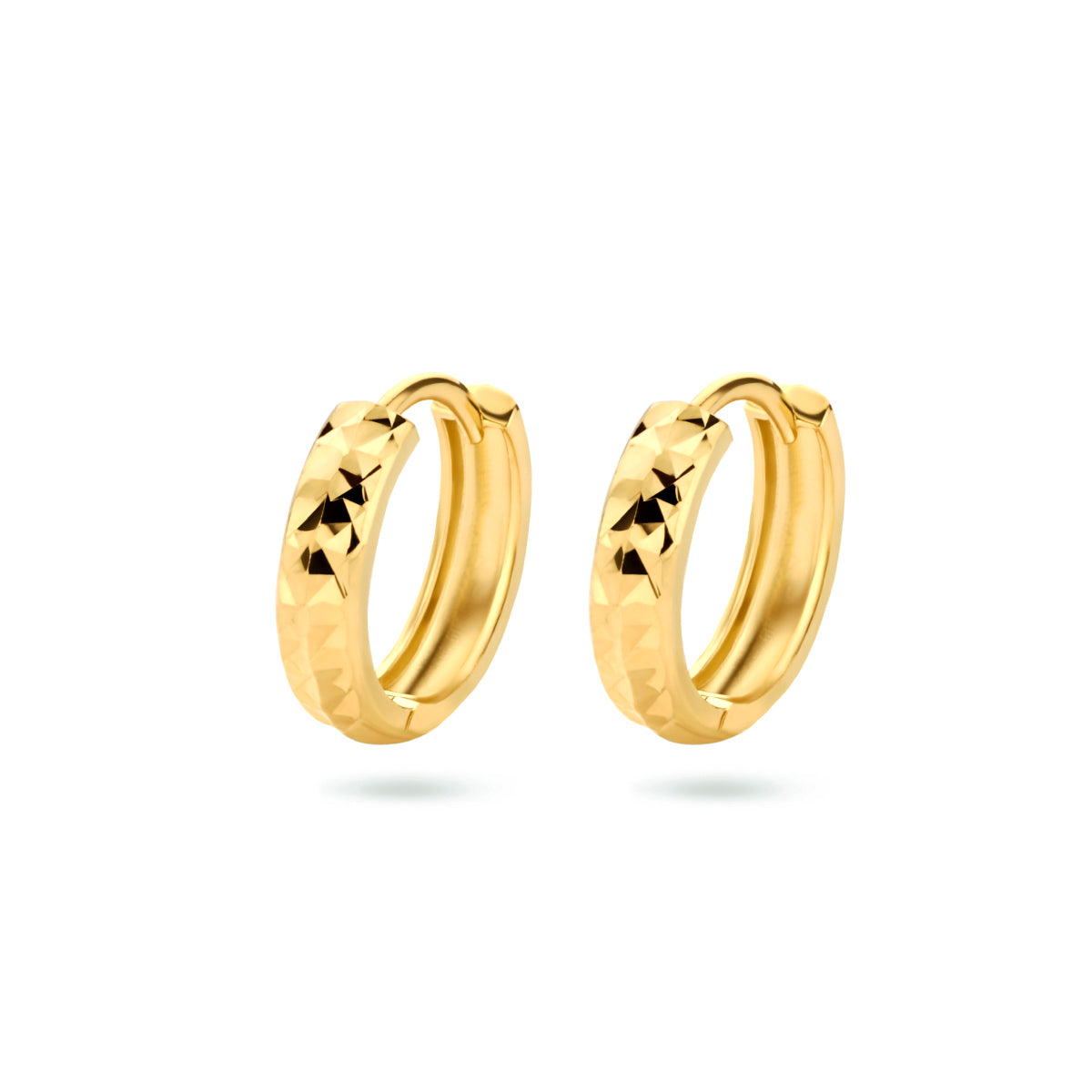9k Klappcreolen diamantiert 13 mm 9K gelb