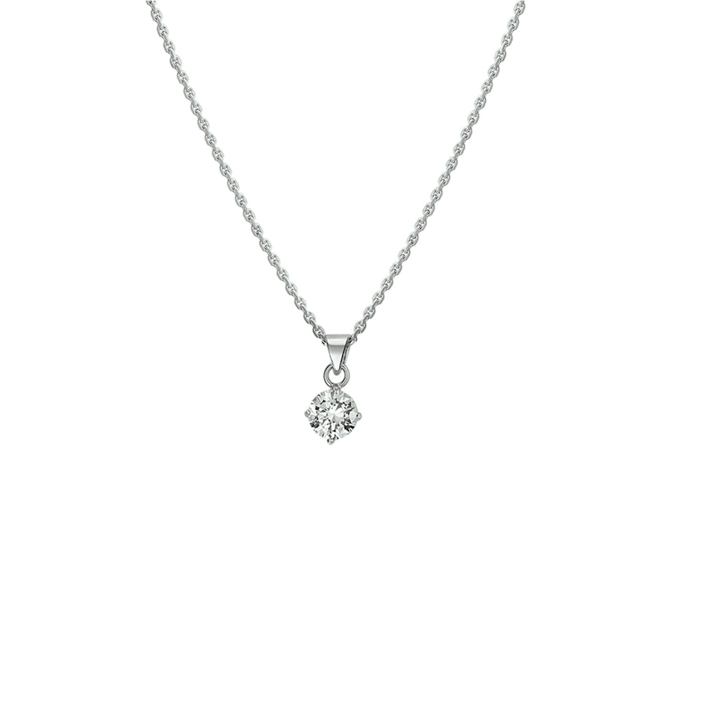 collier zirkonia 41 + 4 cm zilver gerhodineerd