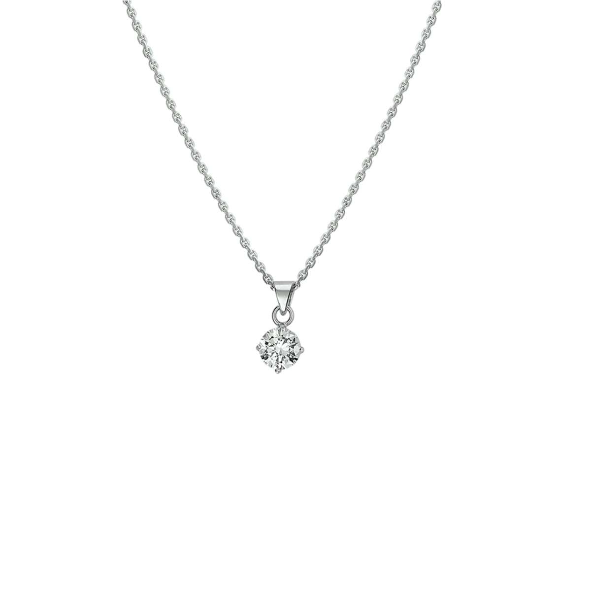 Halskette Zirkonia 41 + 4 cm Silber rhodiniert