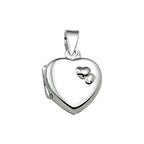 Medaillon Herz 13 mm Silber weiß