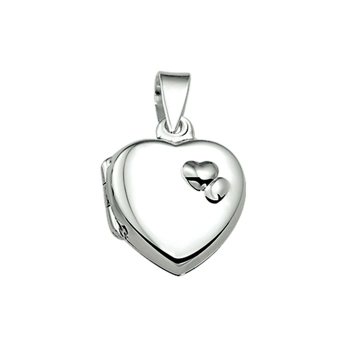 Medaillon Herz 13 mm Silber weiß