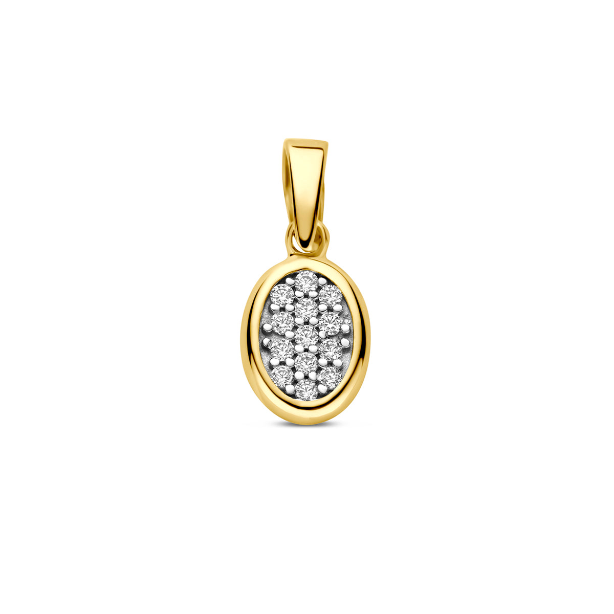 hanger zirkonia 8 mm 14K geelgoud
