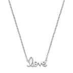 Halskette Love 41 - 43 - 45 cm rhodiniertes Silber