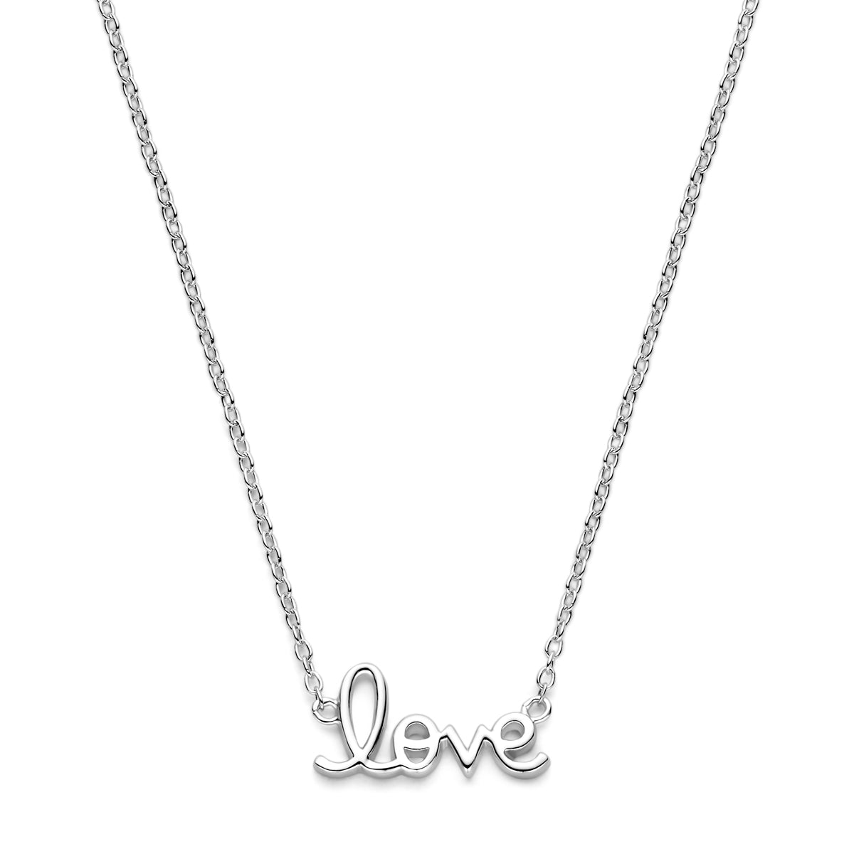 Halskette Love 41 - 43 - 45 cm rhodiniertes Silber