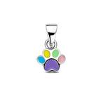 Anhänger Emaille Hundepfote 12 mm Silber rhodiniert