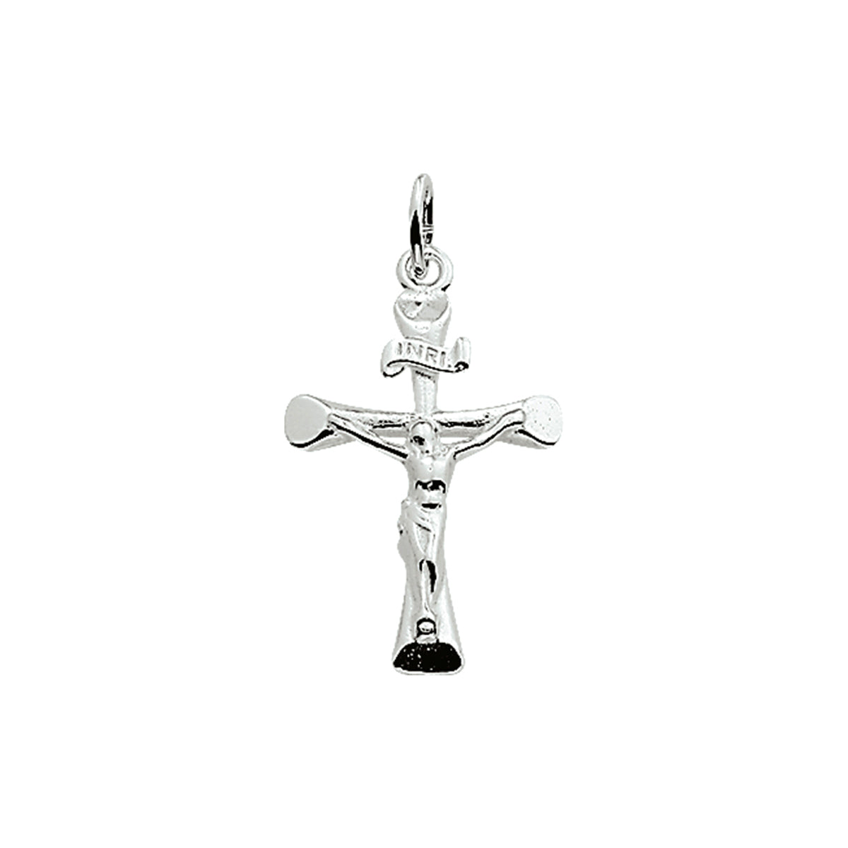 Anhänger Kreuz und Korpus 22 mm Silber weiß