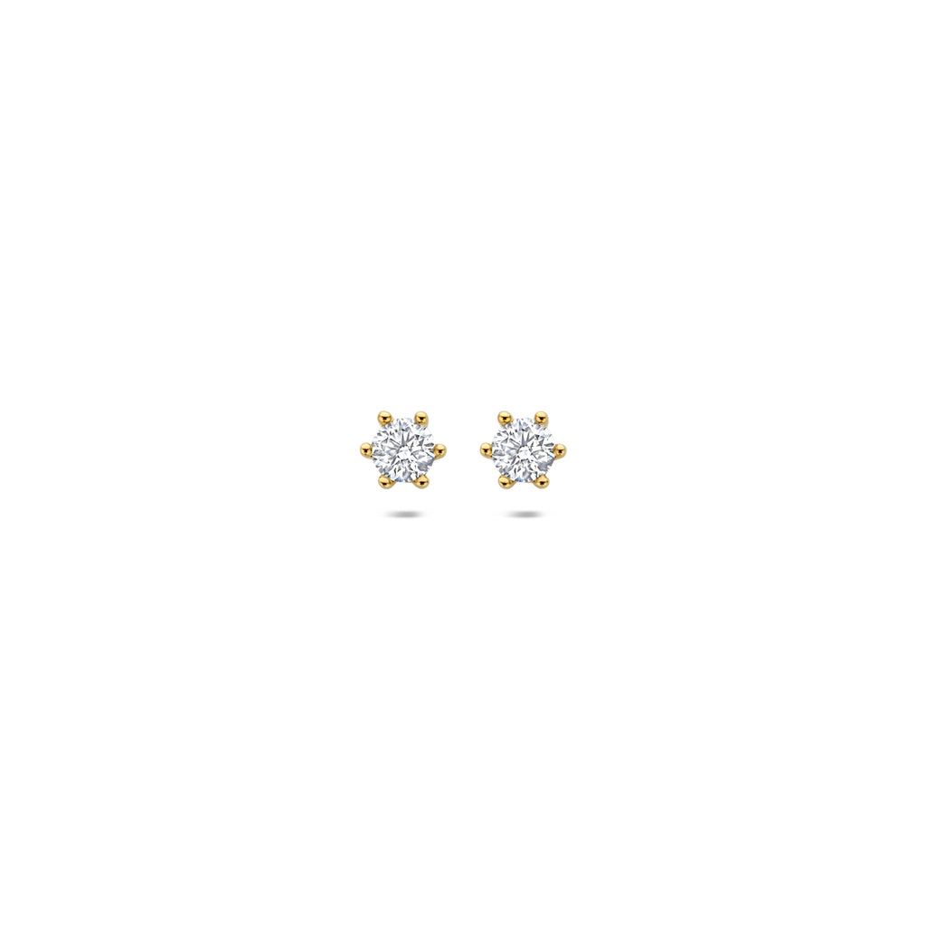 Ohrstecker Labor-Diamant 0,25ct (2x 0,125ct) F VS 4 mm 14K Gelbgold