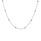 collier bolletjes 3,0 mm 42 + 3 cm zilver wit