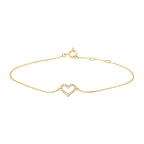 Armband Herz Zirkonia 16,5 - 17,5 - 18,5 cm 14K Gelbgold