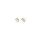 9k oorknoppen zirkonia 4,5 mm 9K geel