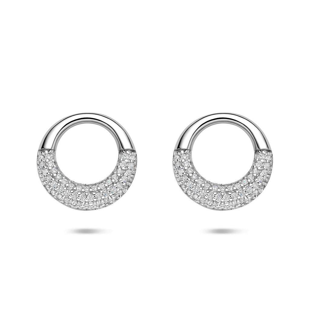 Ohrstecker Zirkonia 14,5 mm Sterlingsilber rhodiniert
