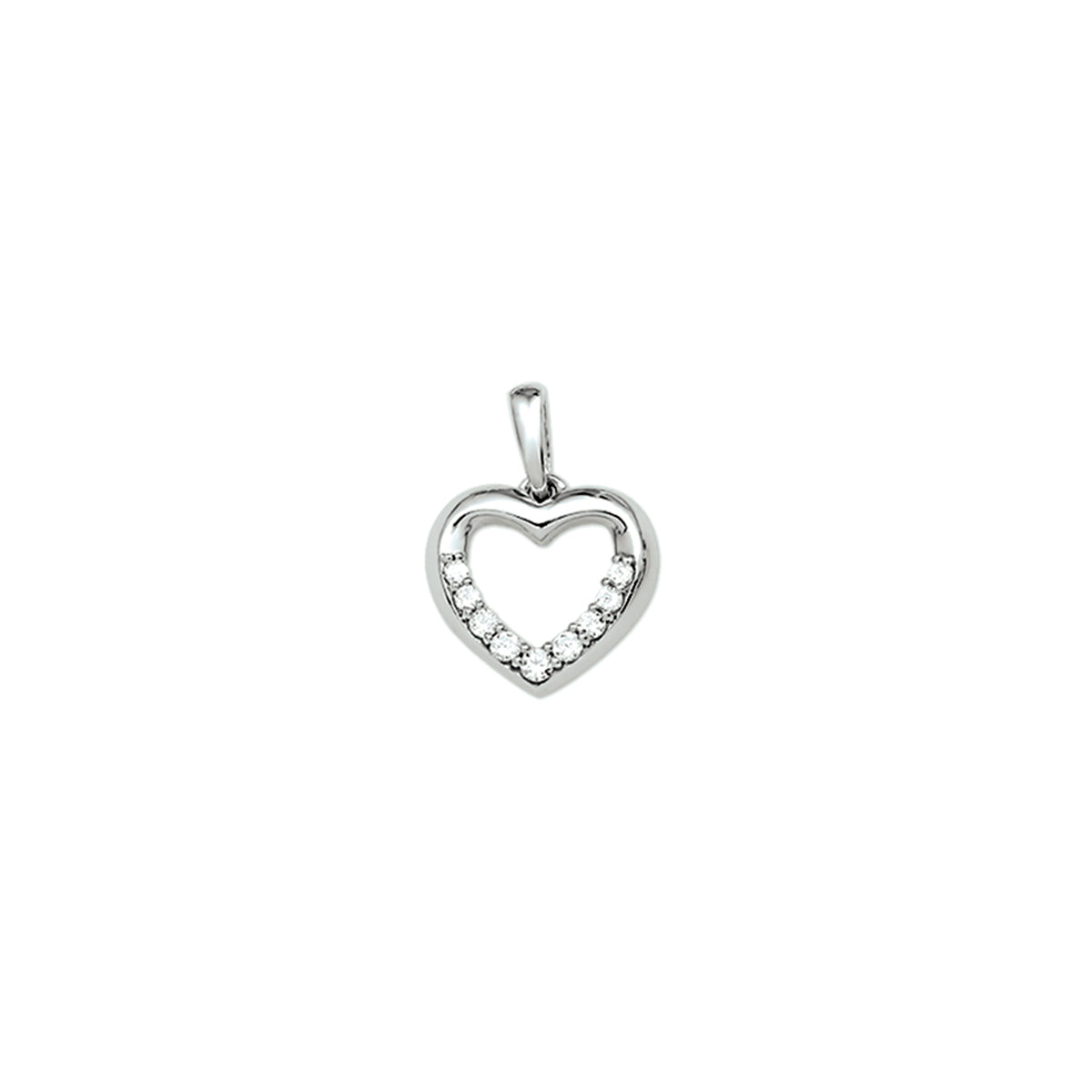 hanger hart zirkonia zilver gerhodineerd