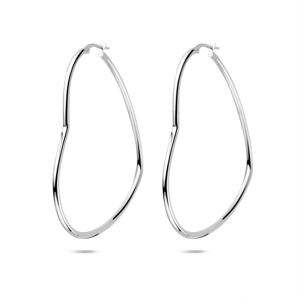 oorringen hartje 56 mm zilver gerhodineerd
