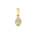 Anhänger Zirkonia 14 mm 14K Gelbgold