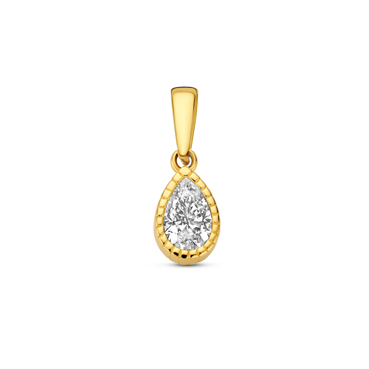 Anhänger Zirkonia 14 mm 14K Gelbgold