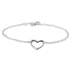 Fußkettchen Herz 24 + 2 cm Silber rhodiniert