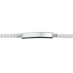 graveerarmband gourmette 4 zijdes geslepen 6 mm zilver wit