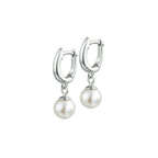 klapoorringen parel 24 mm zilver gerhodineerd