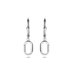 Ohrhänger Zirkonia Brisurhaken 25 mm Silber rhodiniert