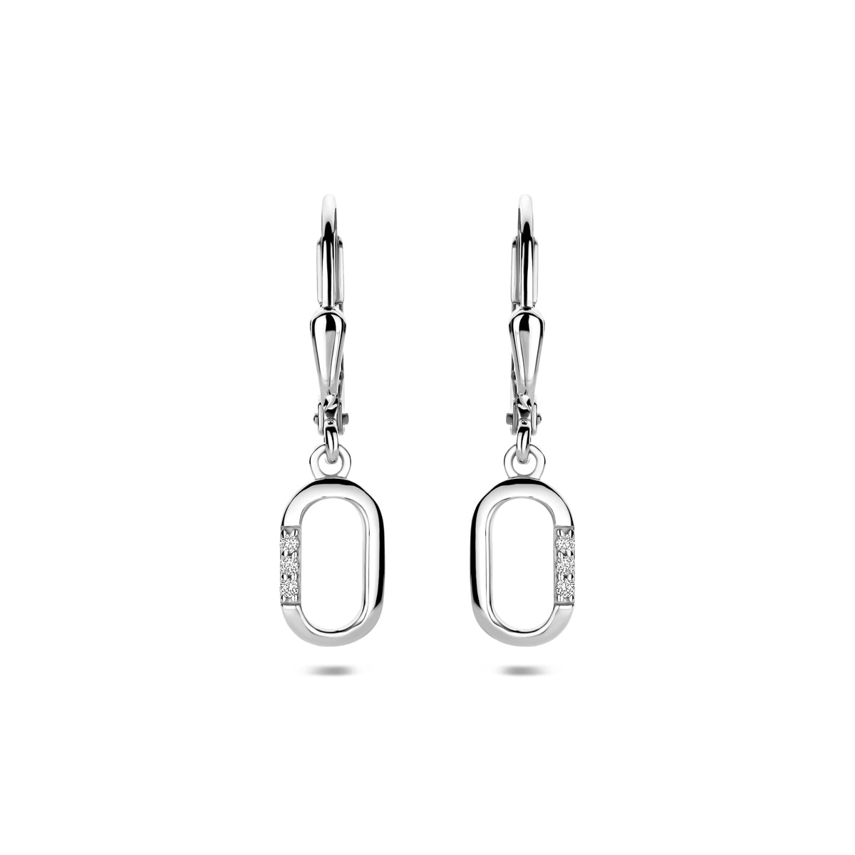 Ohrhänger Zirkonia Brisurhaken 25 mm Silber rhodiniert
