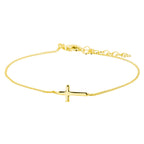 armband kruis 17 + 3 cm 3 micron zilver verguld (geel)