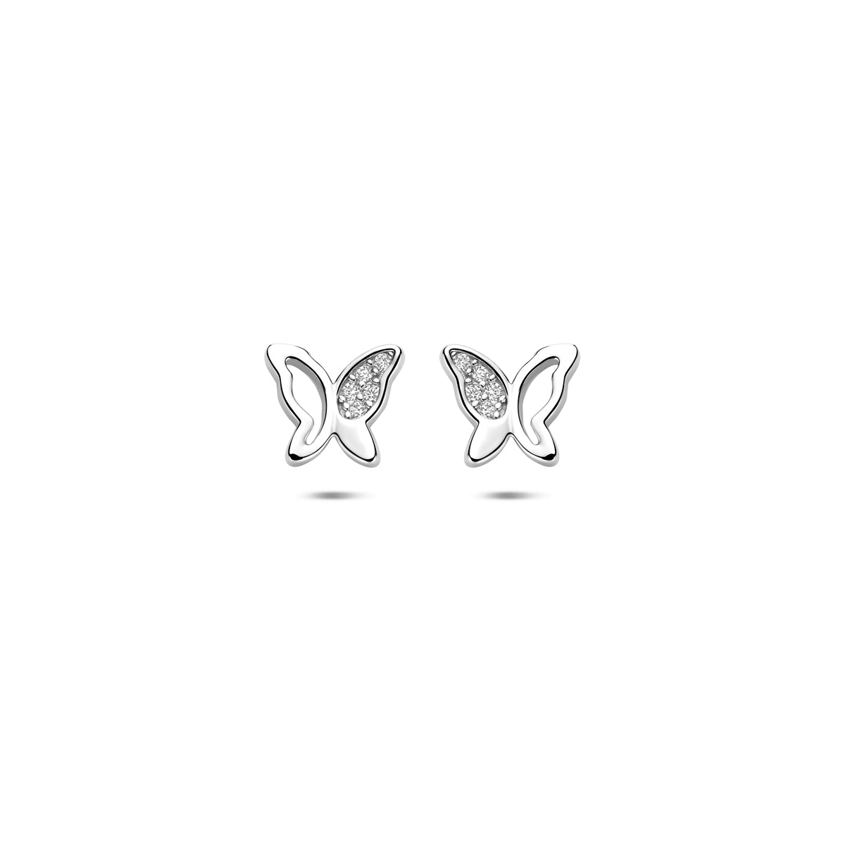 Ohrstecker Schmetterling Zirkonia 6,5 mm Silber rhodiniert
