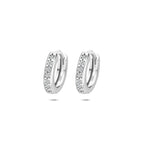 klapoorringen zirkonia 13 mm zilver gerhodineerd