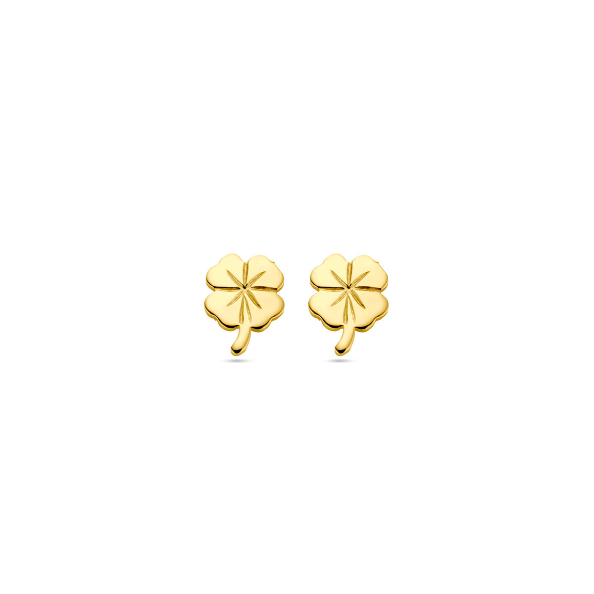 Ohrstecker Kleeblatt 7,5 mm 14K Gelbgold